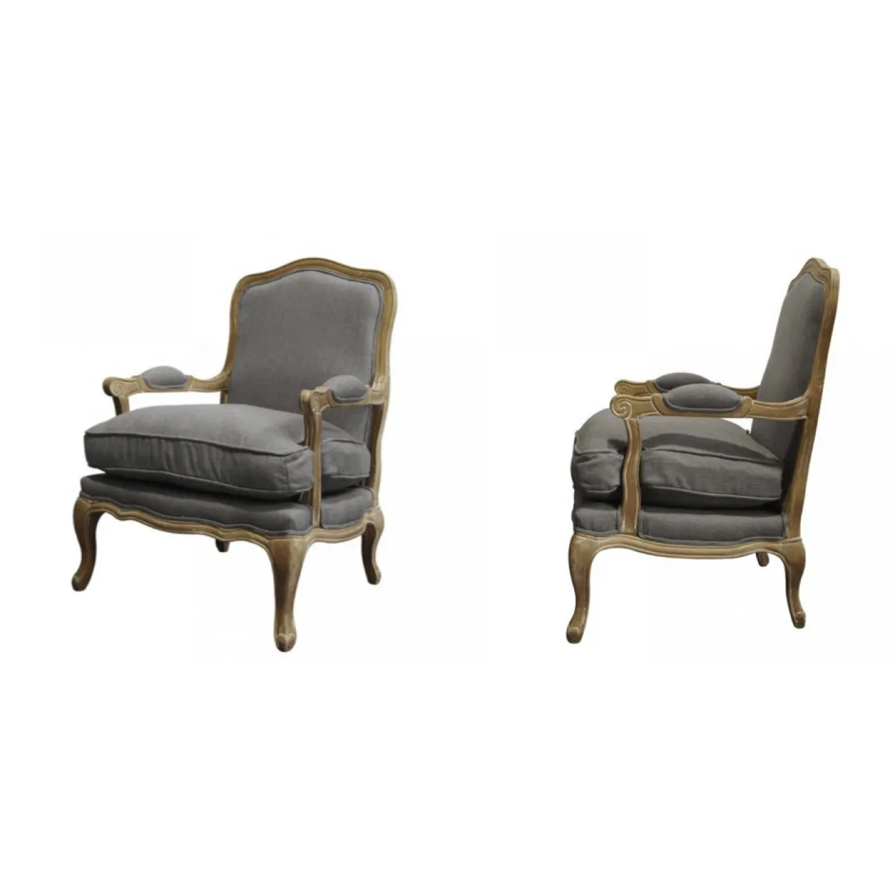Кресло French Provence ArmChair Shebbi Grey от LaLume