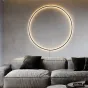 Настенный светильник в виде металлического кольца с LED-подсветкой по контуру корпуса GUARD LUX D80 Brass