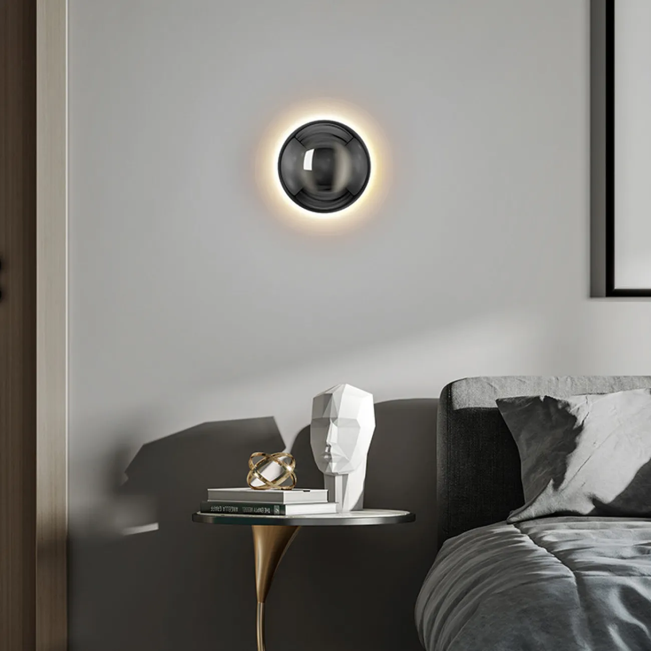 Серия настенных светодиодных светильников с шарообразными плафонами с гальваническим покрытием TOOL Pearl Black