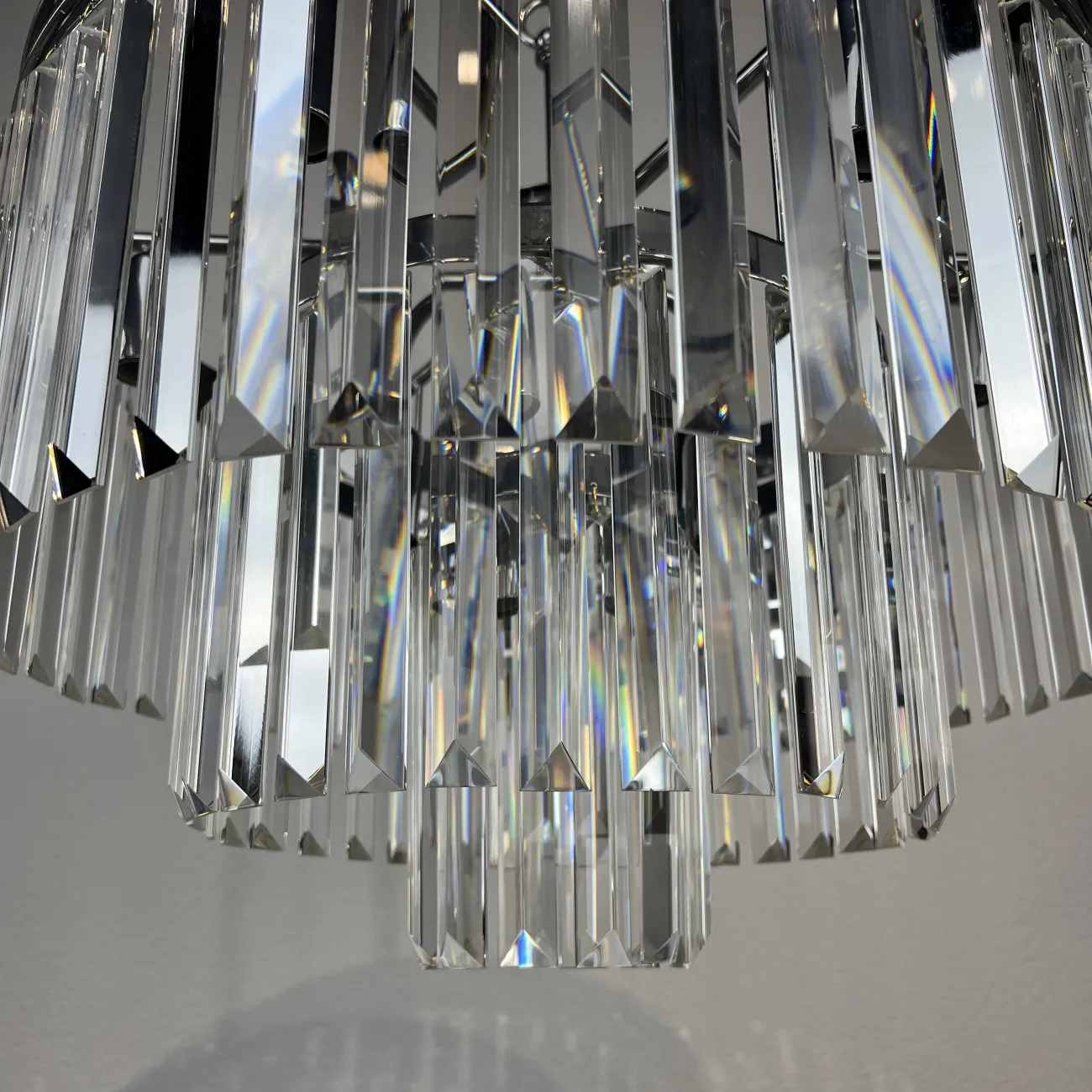 Люстра RH 1920S ODEON CLEAR GLASS FRINGE 3-TIER CHANDELIER chrome от ImperiumLoft