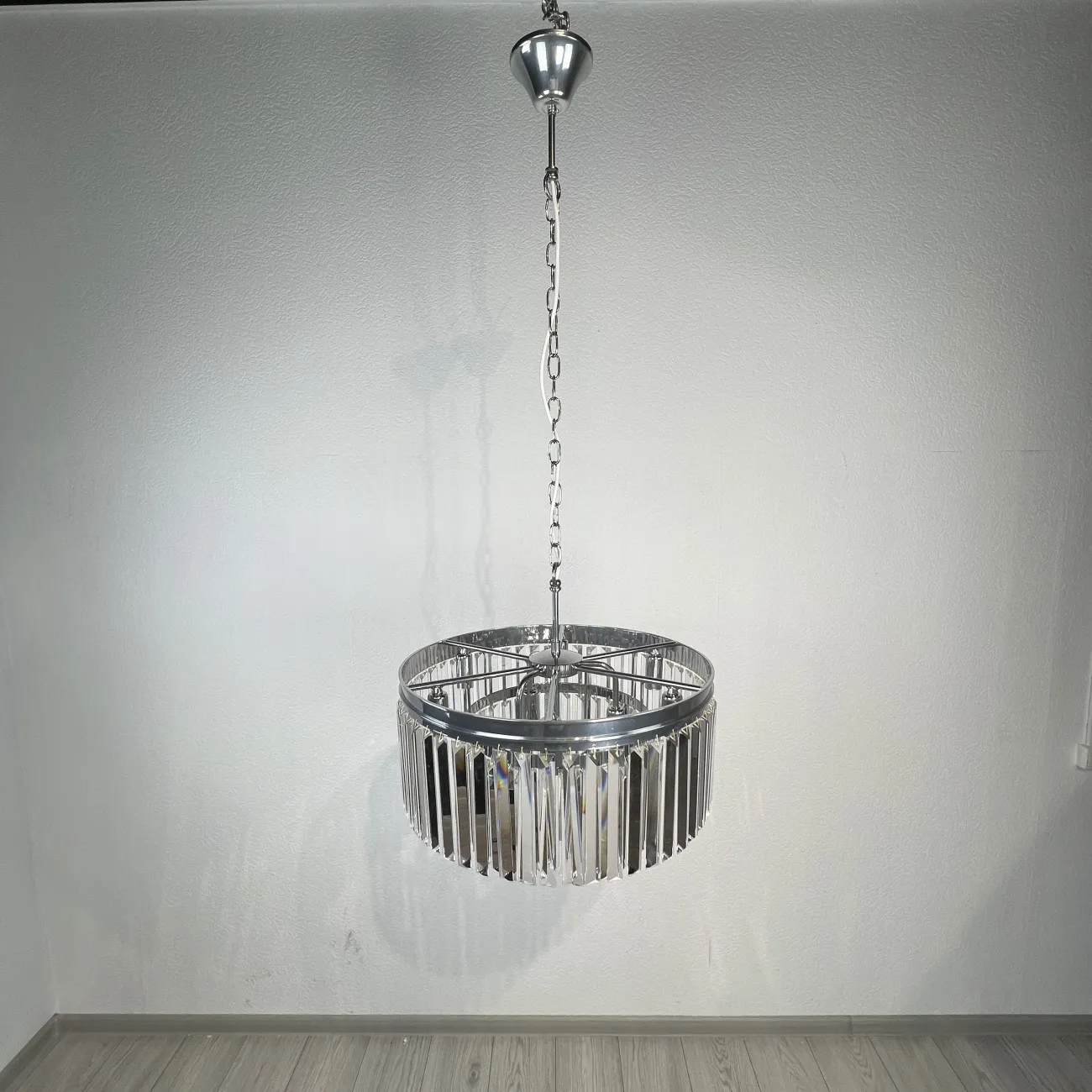 Люстра RH 1920S ODEON CLEAR GLASS FRINGE 3-TIER CHANDELIER chrome от ImperiumLoft