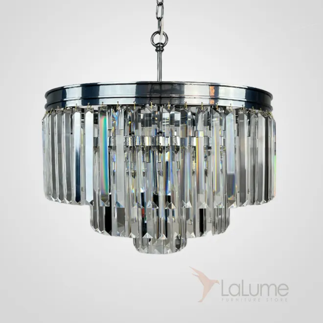 Люстра RH 1920S ODEON CLEAR GLASS FRINGE 3-TIER CHANDELIER chrome от ImperiumLoft