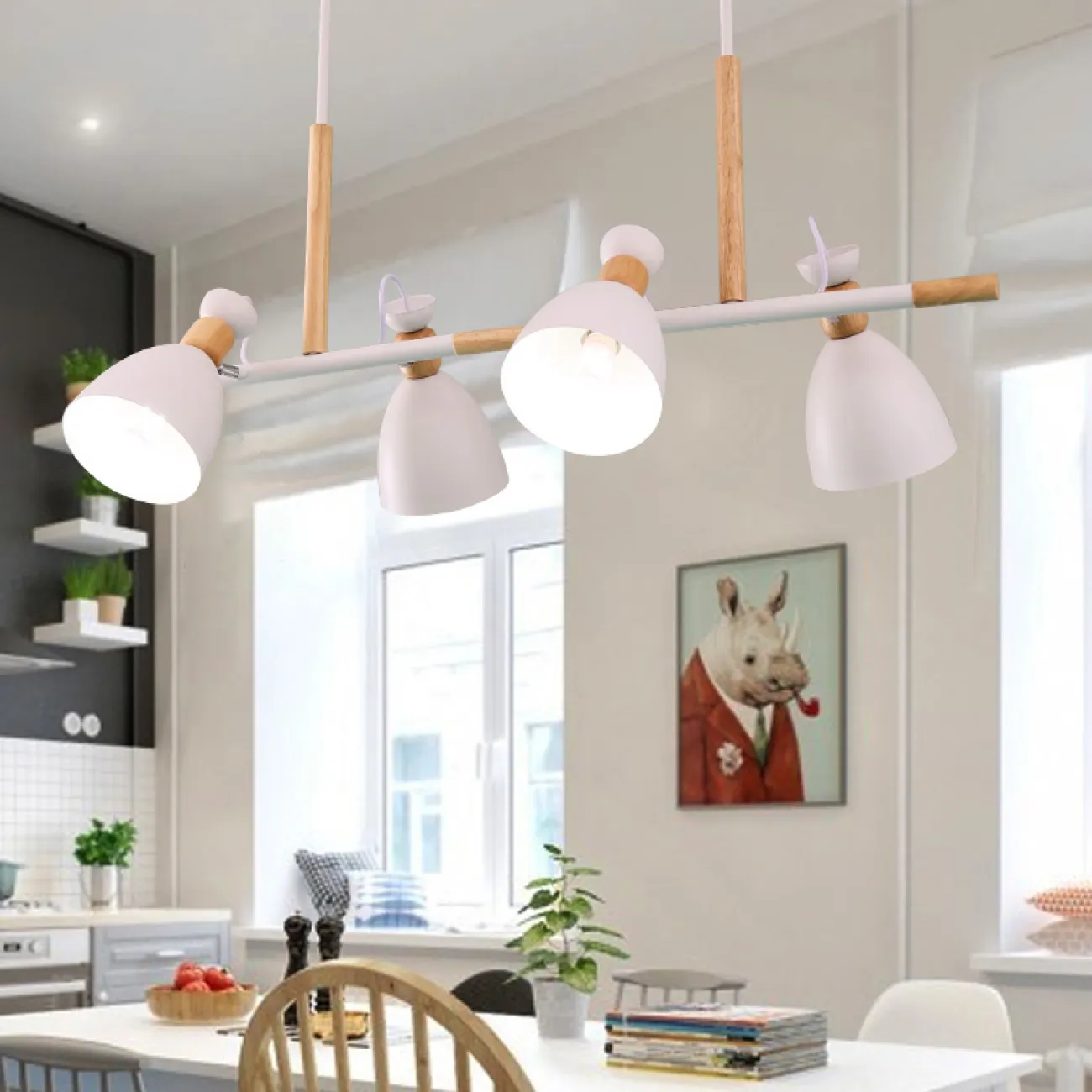 Подвесной реечный светильник TRIF WOOD LONG от ImperiumLoft