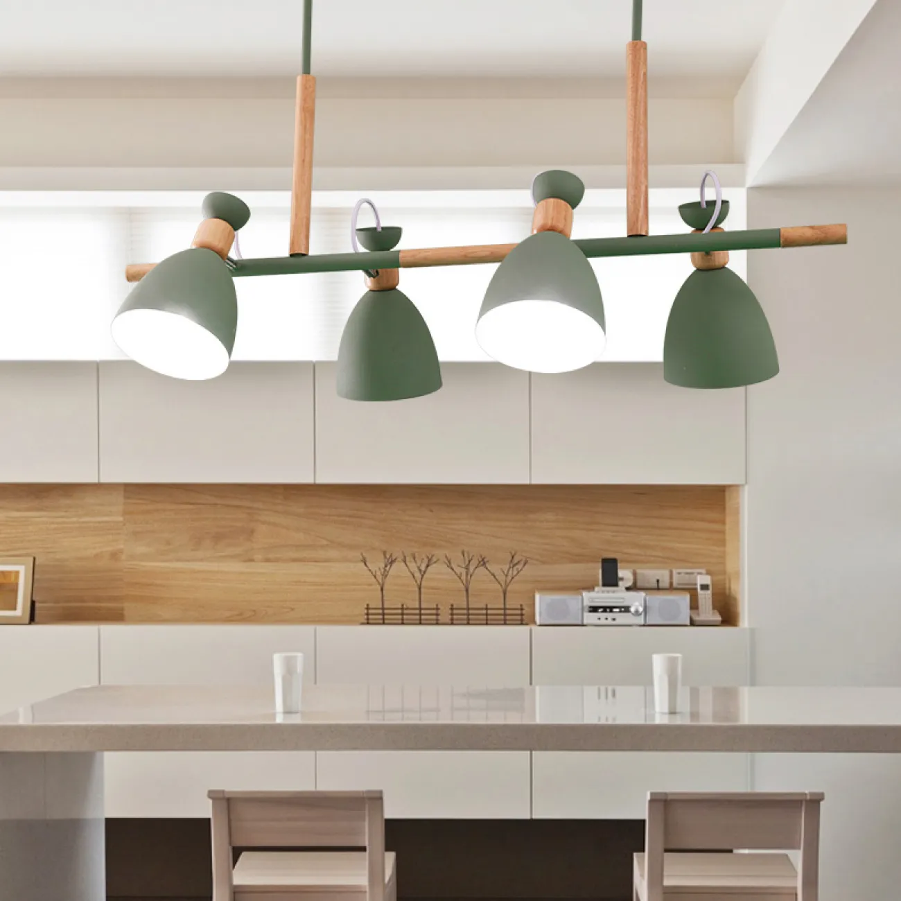 Подвесной реечный светильник TRIF WOOD LONG от ImperiumLoft