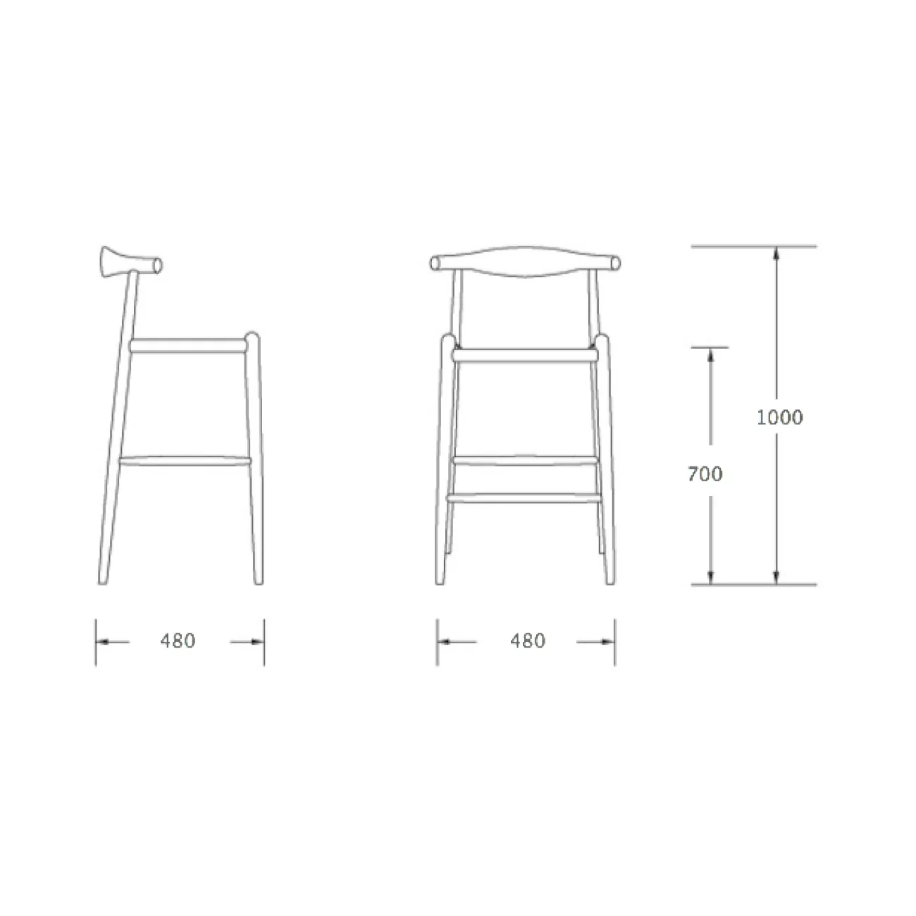 Барный стул Elbow designed by Hans J.Wegner		 in 1956 от LaLume