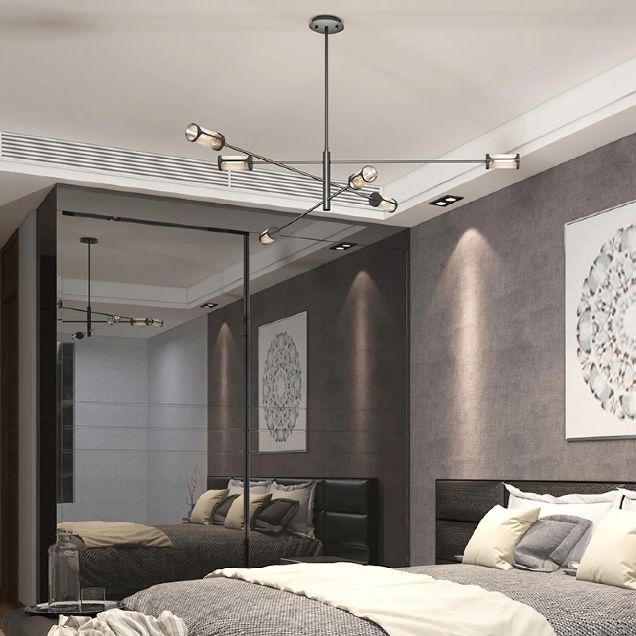 Дизайнерская люстра SKELBY H32 Black/Transparent от ImperiumLoft