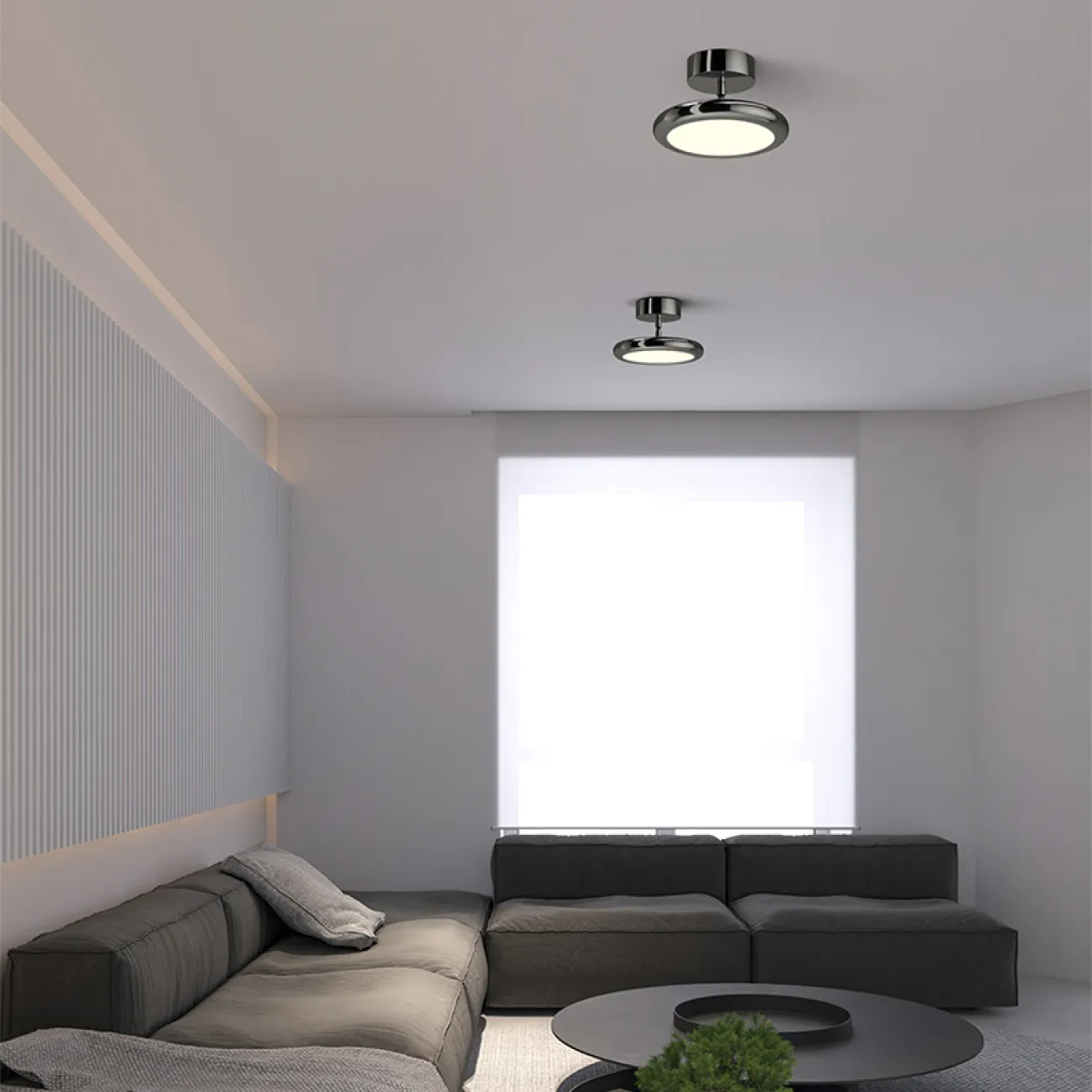 Серия точечных светодиодных светильников с дисковидным корпусом на вертикальной стойке с поворотным механизмом SKOLL Chrome 4000К Серия точечных светодиодных светильников с дисковидным корпусом на вертикальной стойке с поворотным механизмом SKOLL Chrome 4000К