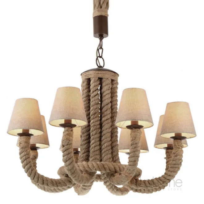 Люстра Rattan Chandelier 8 Loft Rope Light от LaLume