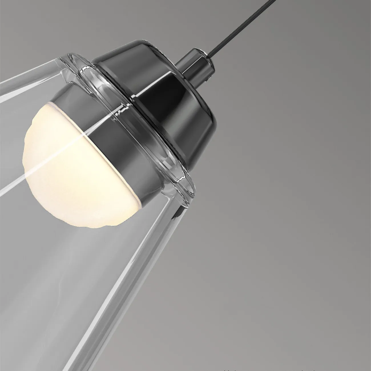 Готовая комбинация подвесных светодиодных светильников c округлыми источниками в прозрачных конических рассеивателях MARX TRIO L78