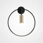 Серия настенных светильников с цилиндрическим плафоном на кольцевом каркасе с круглым креплением VELMA D28 Black Gold