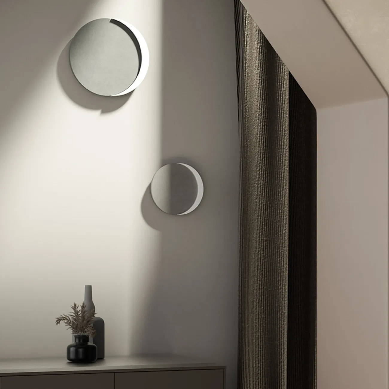 Серия настенных светодиодных светильников с каменным корпусом в форме диска с эффектом затмения ZORAN L37