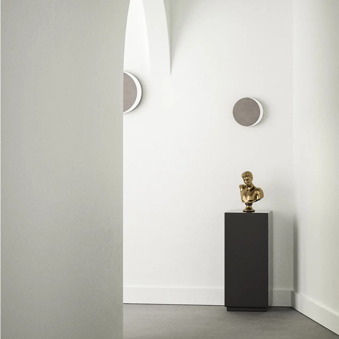 Серия настенных светодиодных светильников с каменным корпусом в форме диска с эффектом затмения ZORAN L37