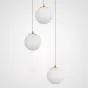 Готовая комбинация подвесных светильников с белыми матовыми плафонами шарообразной формы BARTA D33