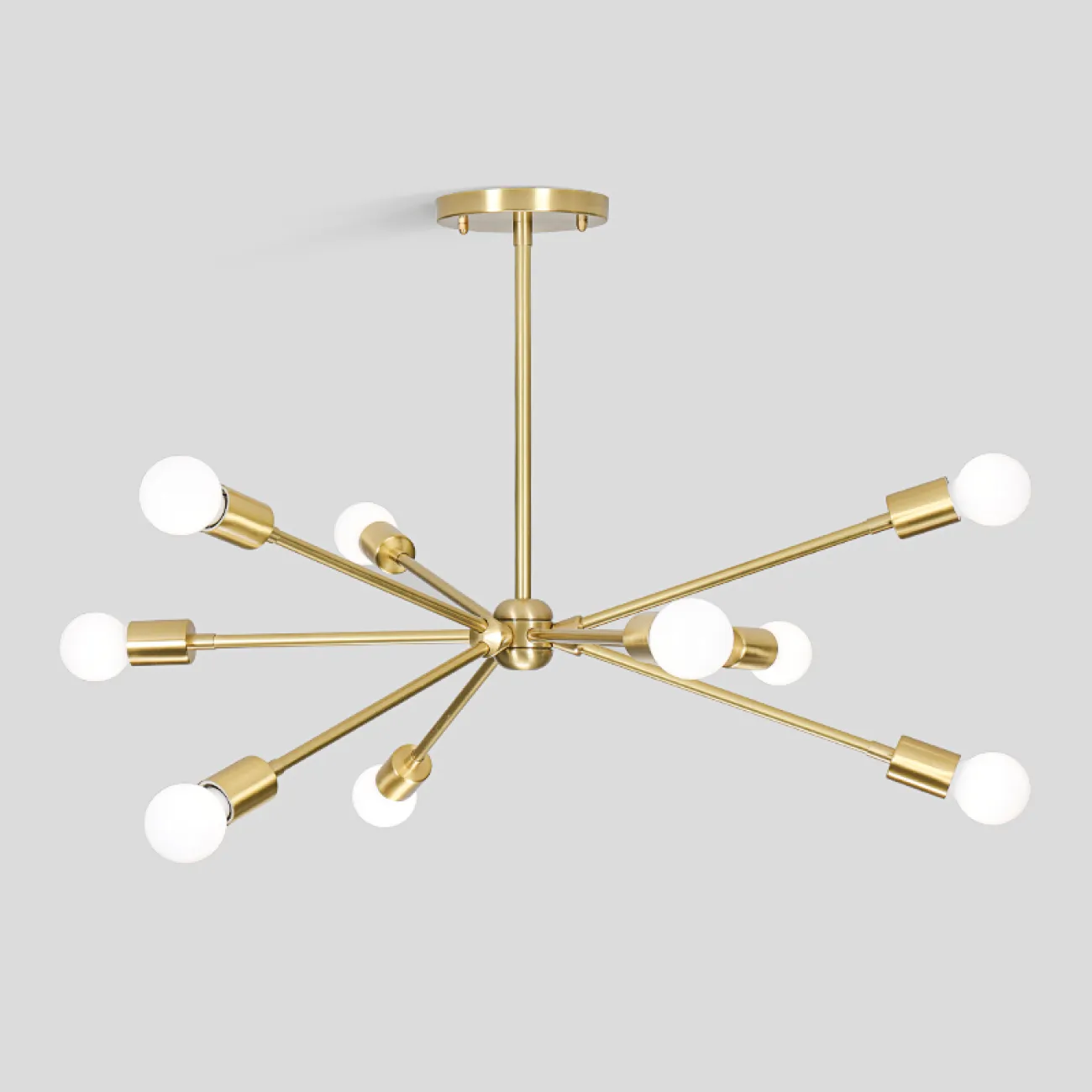 Люстра на штанге SPUTNIK D75 Gold/Black tubes от ImperiumLoft