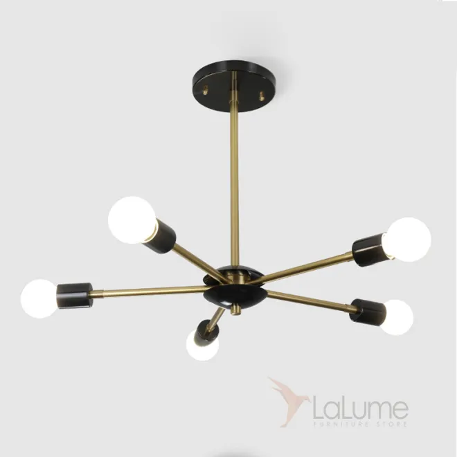 Люстра на штанге SPUTNIK D55 Gold/Black base от ImperiumLoft