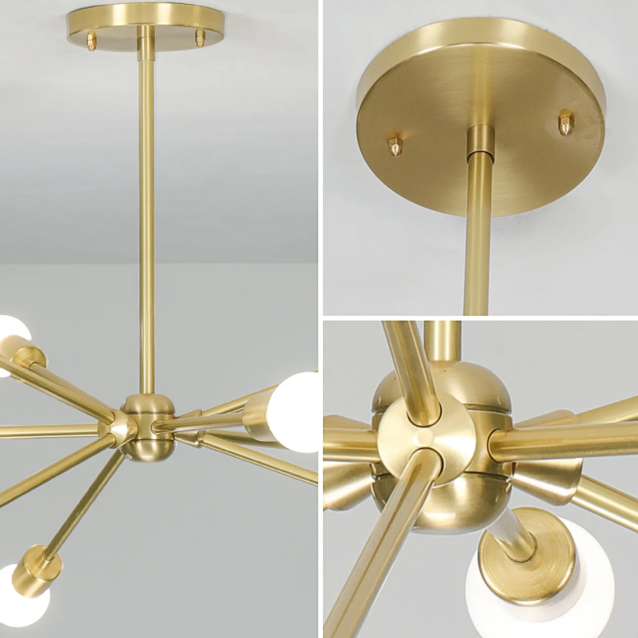 Люстра на штанге SPUTNIK D65 Gold/Black base от ImperiumLoft