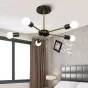 Люстра на штанге SPUTNIK D65 Gold/Black tubes от ImperiumLoft