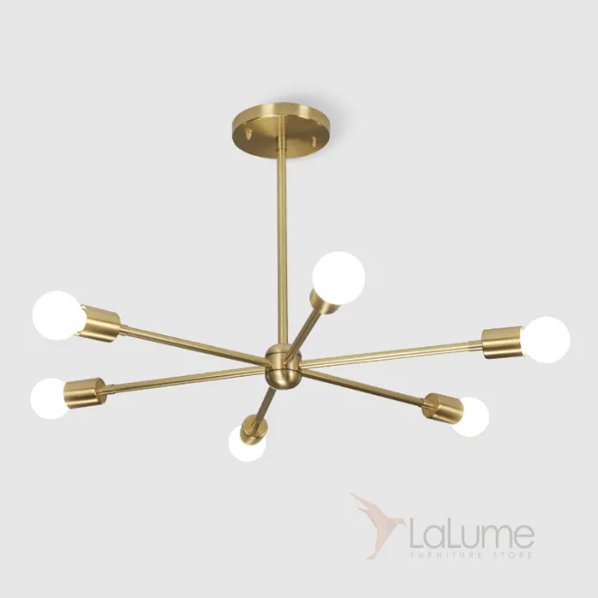 Люстра на штанге SPUTNIK D65 Gold от ImperiumLoft