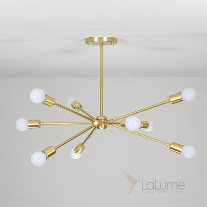Люстра на штанге SPUTNIK D75 Gold от ImperiumLoft