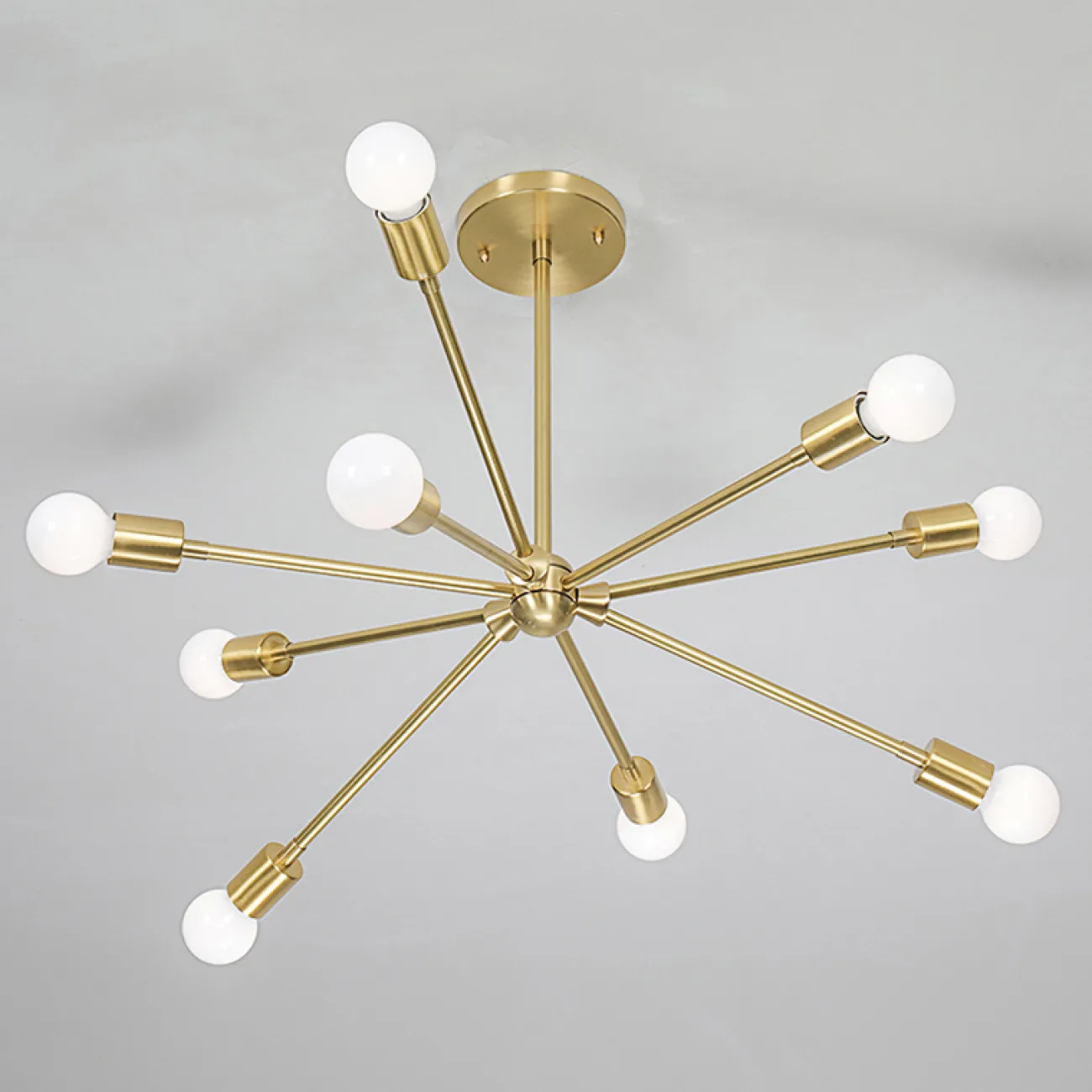 Люстра на штанге SPUTNIK D75 Gold/Black tubes от ImperiumLoft