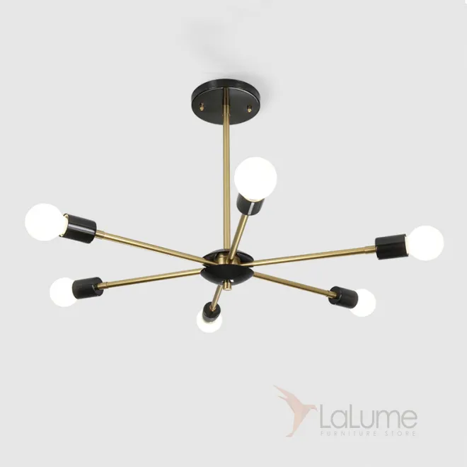 Люстра на штанге SPUTNIK D65 Gold/Black base от ImperiumLoft