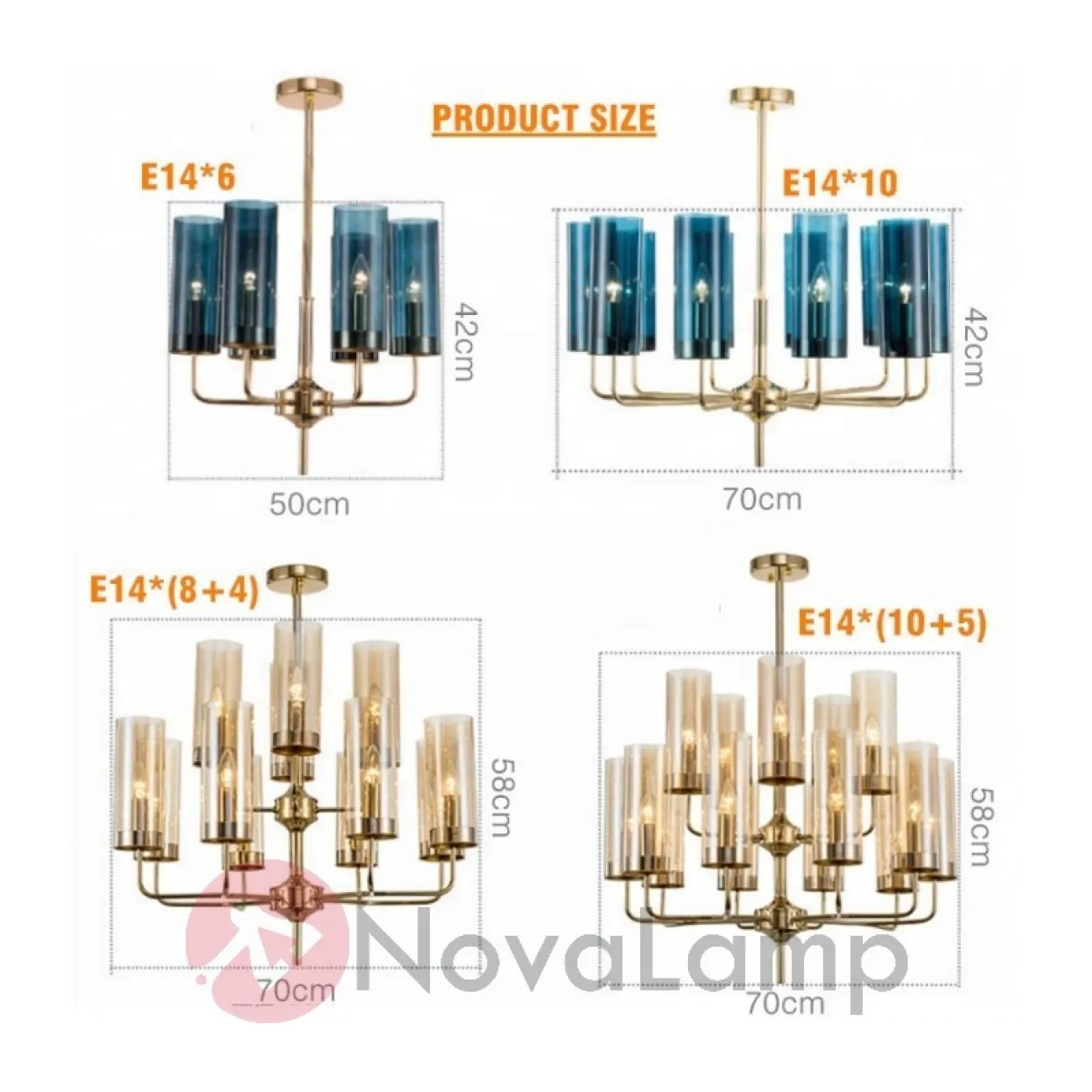 Люстра Hans-Agne Jakobsson Brass & Blue Glass Tube Chandelier Hans-Agne Jakobsson in 1970 8 Коричневый от ImperiumLoft