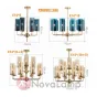 Люстра Hans-Agne Jakobsson Brass & Blue Glass Tube Chandelier Hans-Agne Jakobsson in 1970 8 Коричневый от ImperiumLoft