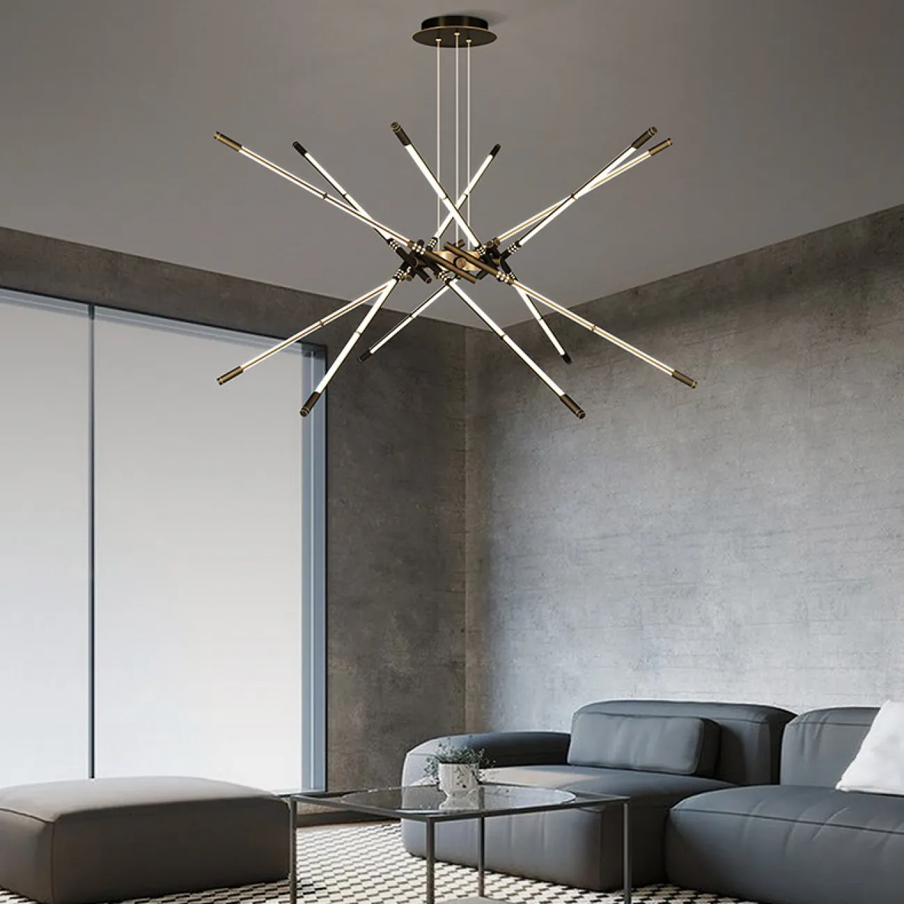 Подвесная люстра VALA L8 Black от ImperiumLoft