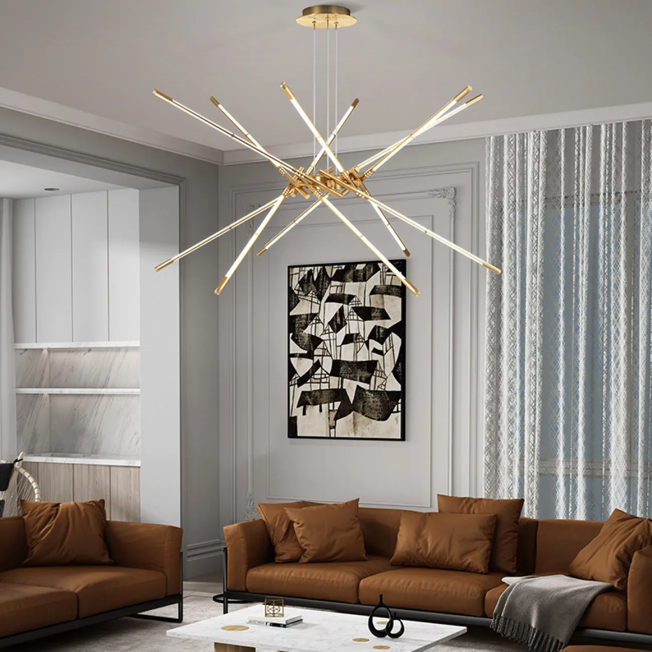 Подвесная люстра VALA L8 Black от ImperiumLoft