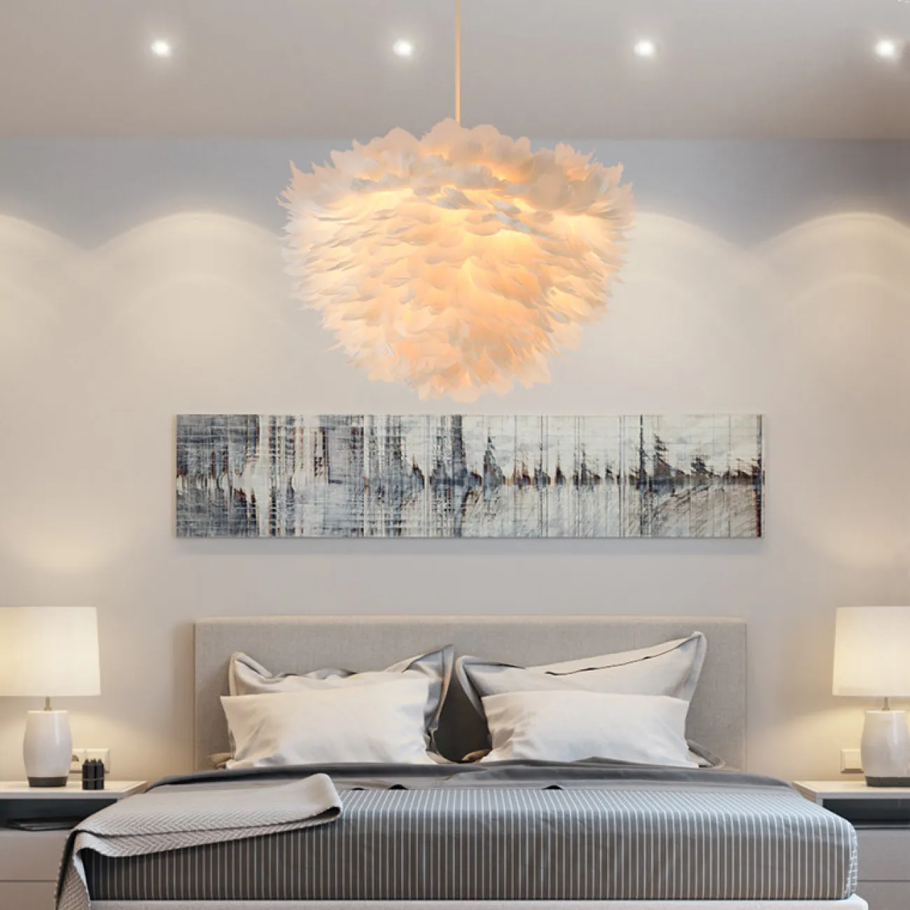 Люстра FEATHERS D60 White от ImperiumLoft