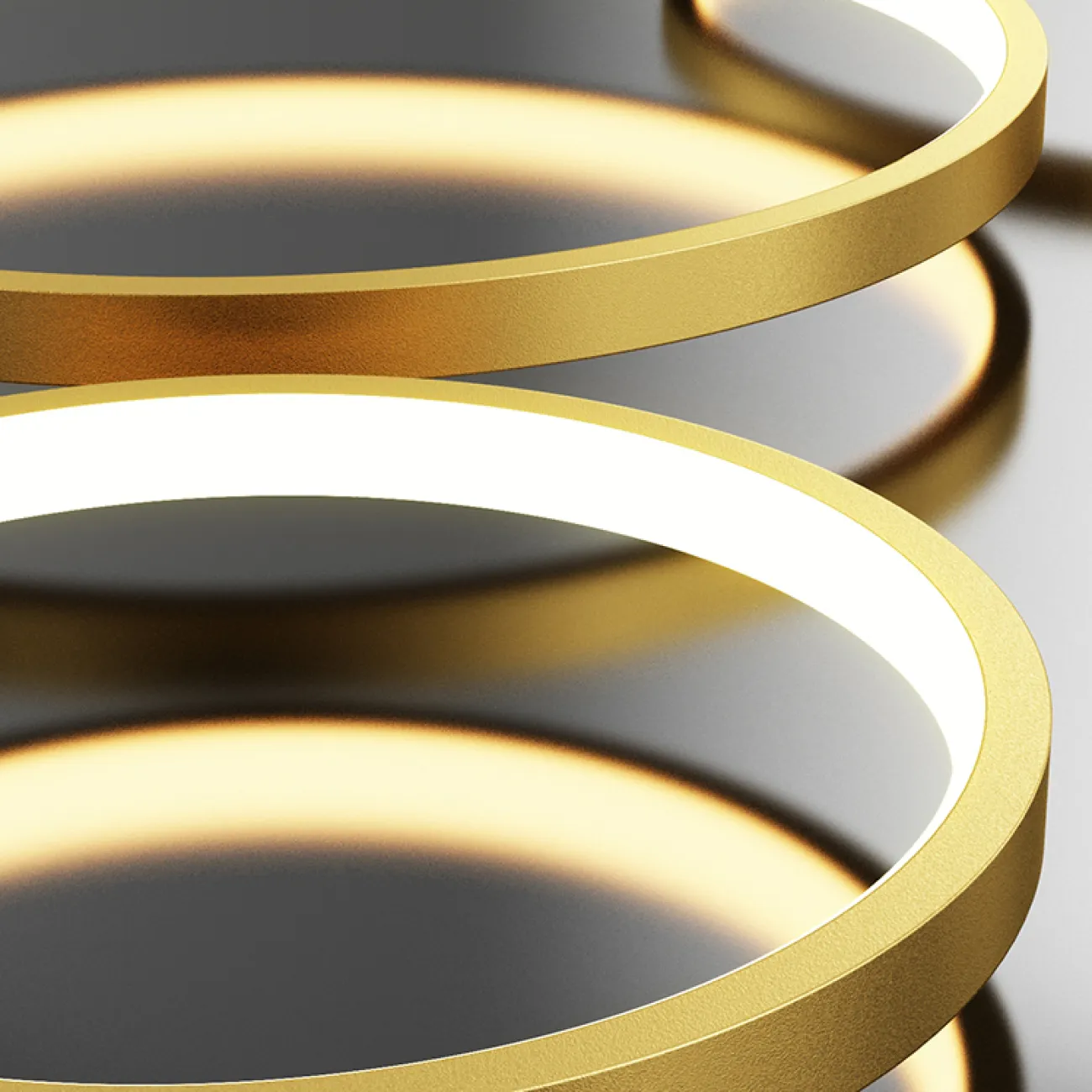 Готовая комбинация подвесных светодиодных светильников в виде композиции из колец разного диаметра FREDDO L170 Brass