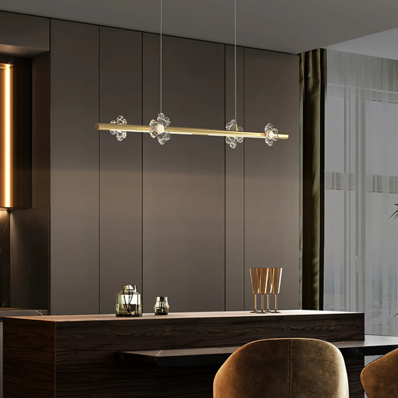 Подвесной светильник CAMILIA LONG L100 Brass от ImperiumLoft