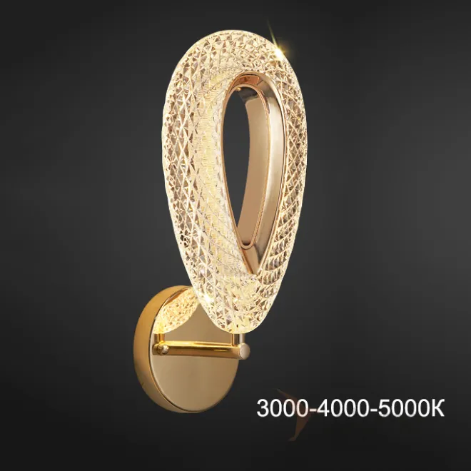 Настенный светодиодный светильник с рельефным плафоном каплевидной формы KEZIA C WALL Трехцветный свет