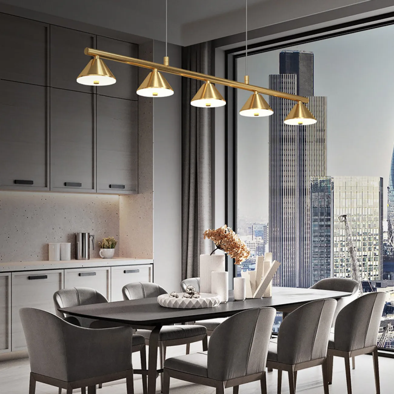 Подвесной светильник GENRE LONG L6 Black от ImperiumLoft