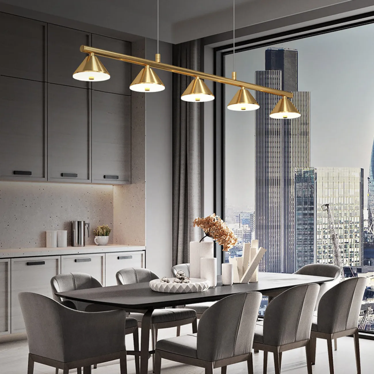 Подвесной светильник GENRE LONG L5 Brass от ImperiumLoft