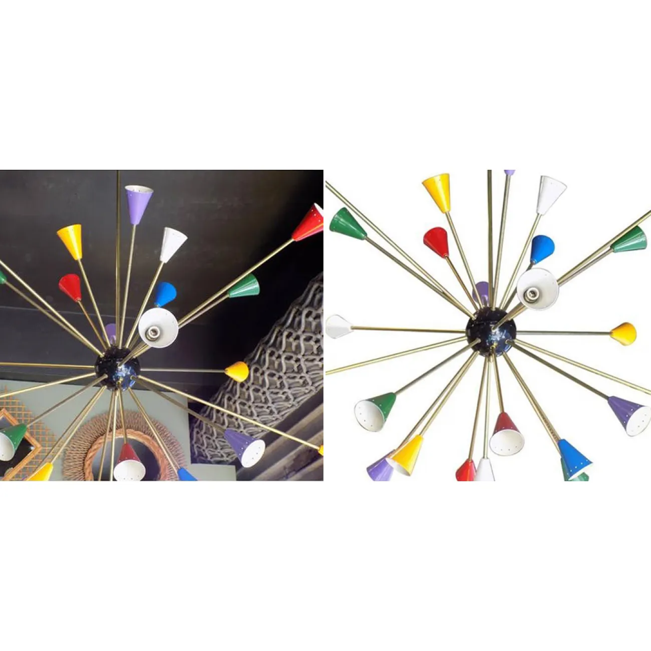 Люстра Huge Pair of Multi Color Italian Sputnik