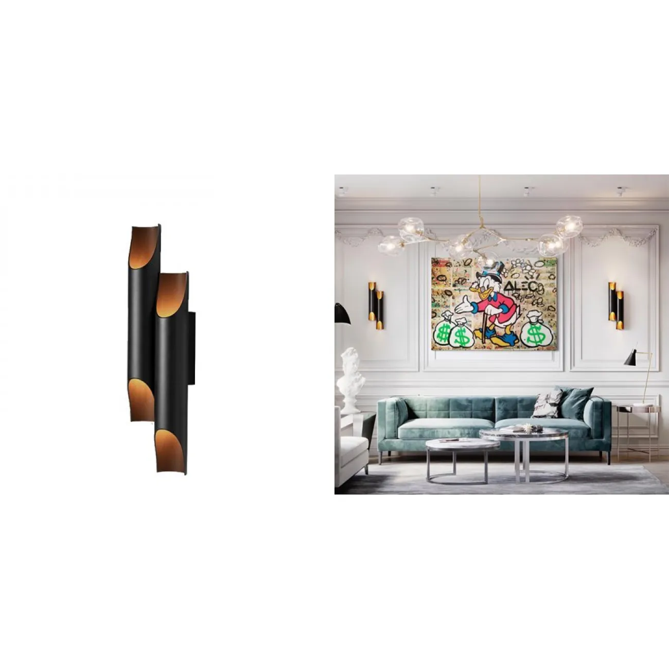 Бра Galliano Double by DELIGHTFULL Black