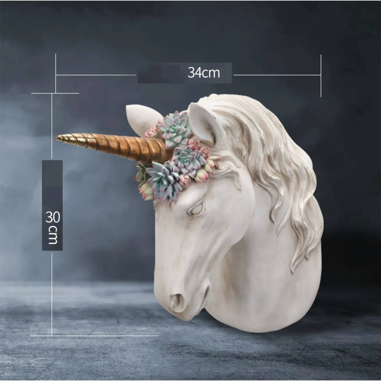 Дизайнерский настенный декор единорог LaLume-KKK00244