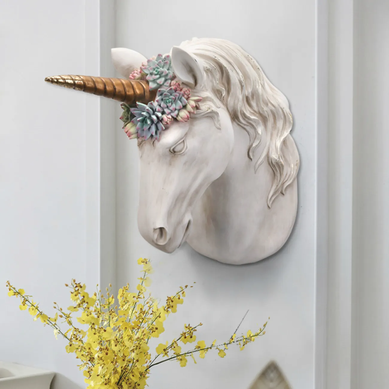 Дизайнерский настенный декор единорог LaLume-KKK00244