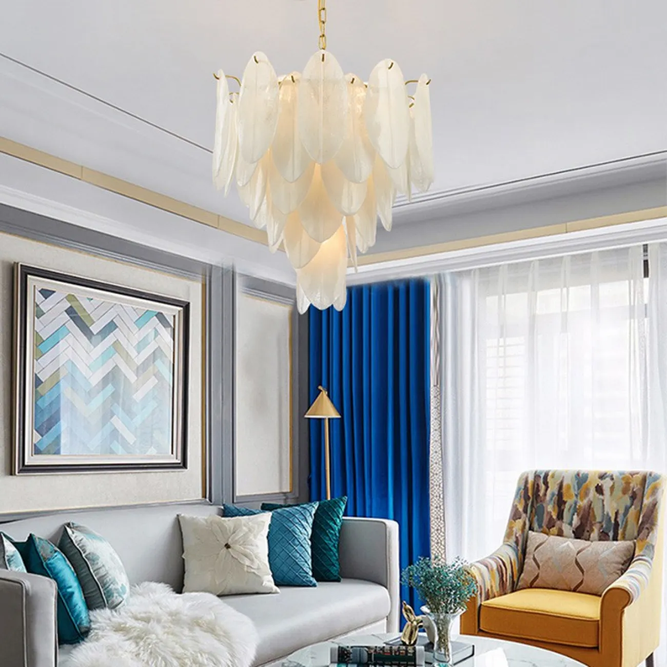 Стеклянная люстра в современном стиле BLOMST