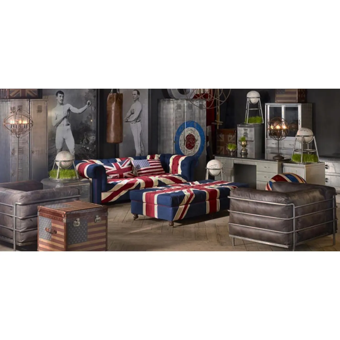 William Sofa Union Jack Velvet Andrew Martin designed by Martin Waller от LaLume