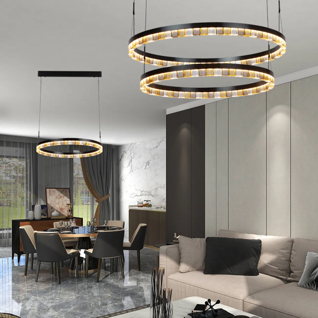 Подвесная люстра LEONTINA D67,5+81 от ImperiumLoft