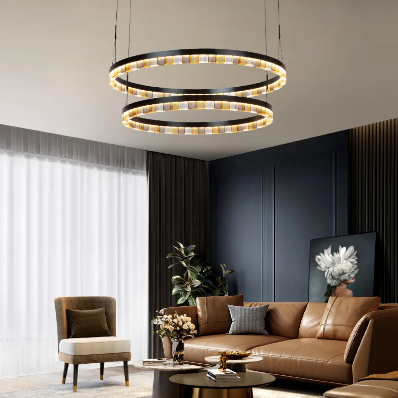 Подвесная люстра LEONTINA D67,5+81 от ImperiumLoft