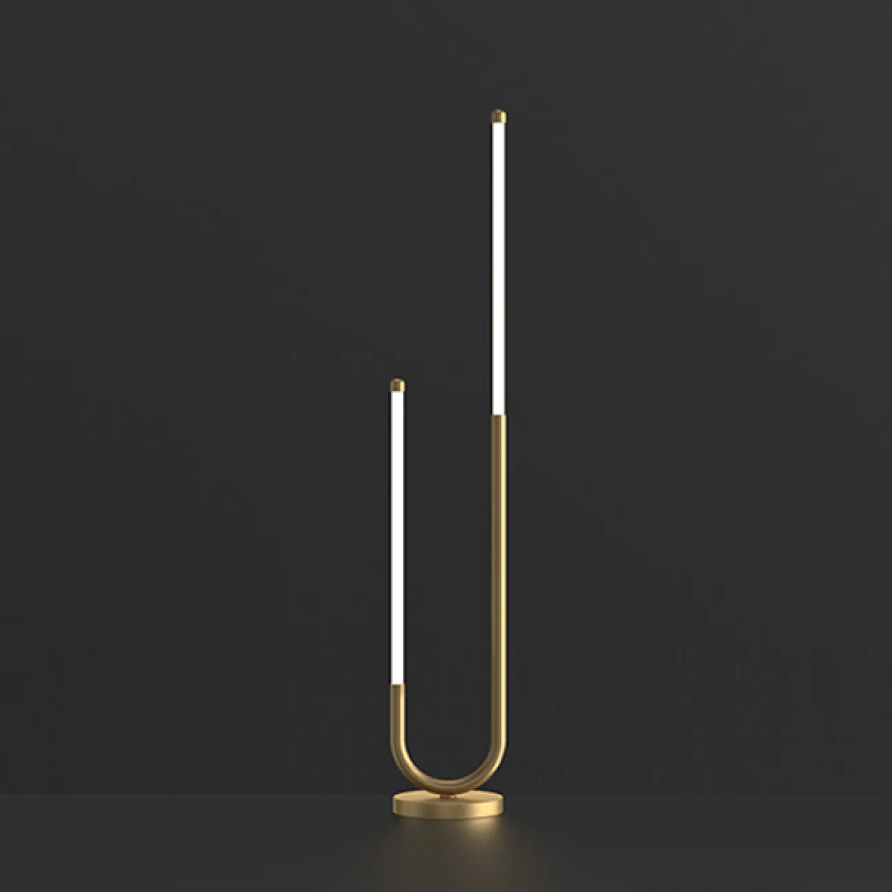 Серия светодиодных торшеров с двумя цилиндрическими матовыми плафонами разной высоты на трубчатом округлом каркасе DIVERT FL H130 Серия светодиодных торшеров с двумя цилиндрическими матовыми плафонами разной высоты на трубчатом округлом каркасе DIVERT FL H130