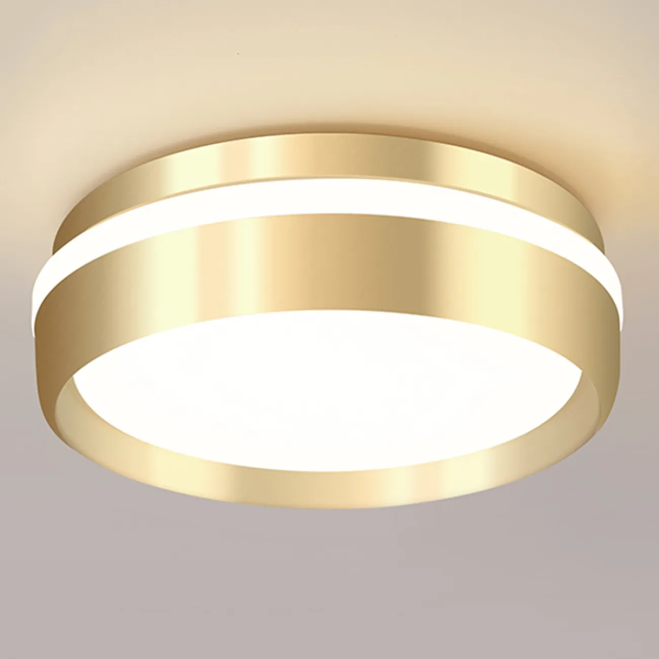 Точечный светодиодный светильник с круглой LED-панелью и световой окантовкой на цилиндрическом корпусе FAM 4000К