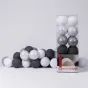 Гирлянда хлопковые фонарики Сotton Ball Silver Mix