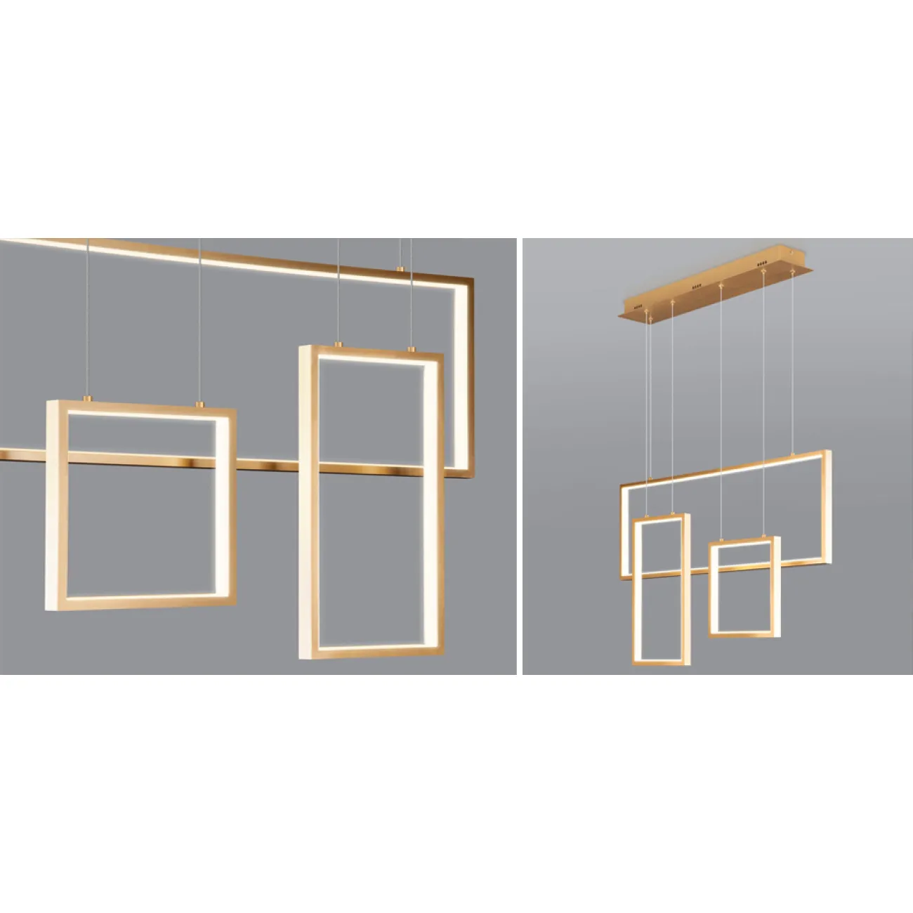 Люстра Rectangle Geometry Chandelier Gold 3