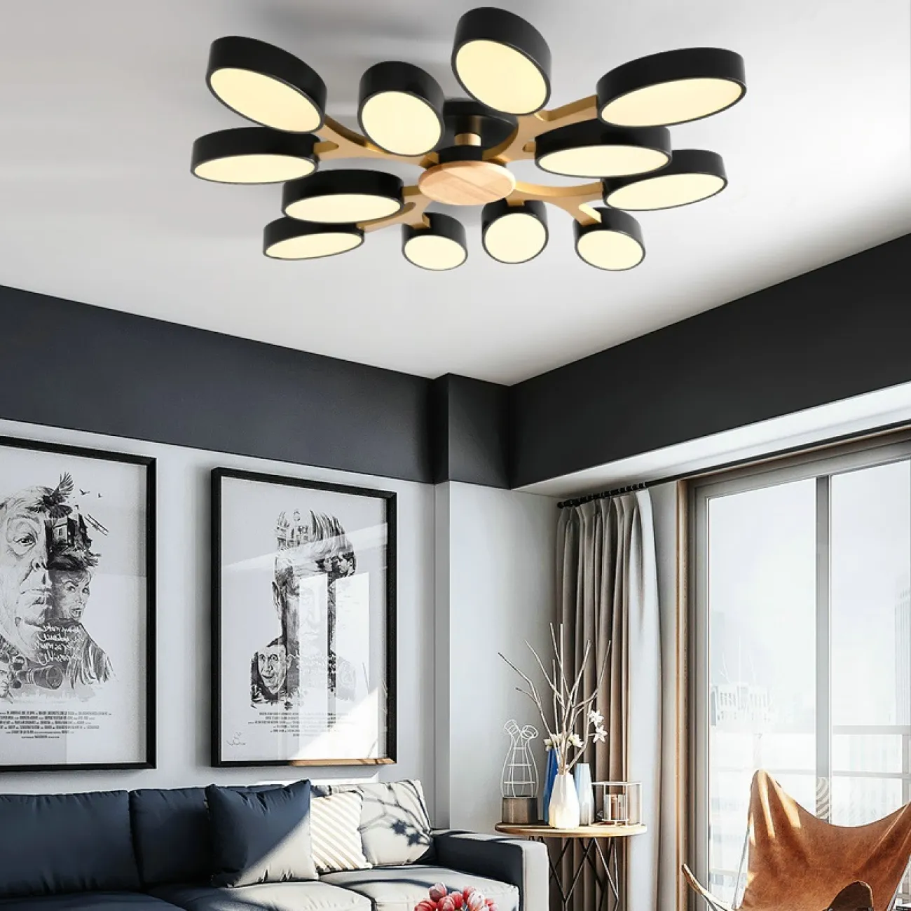 Потолочная люстра INGALIS L94 Black от ImperiumLoft