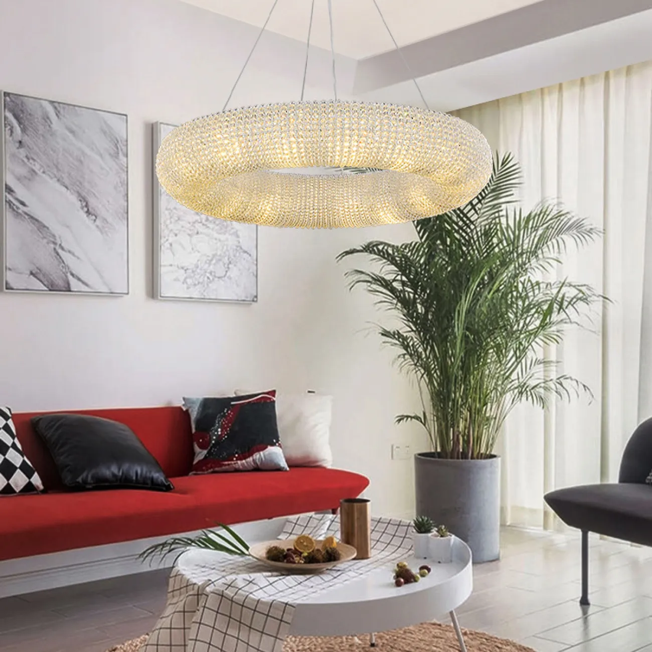 Подвесной светильник Crystal Halo D50 Gold от ImperiumLoft