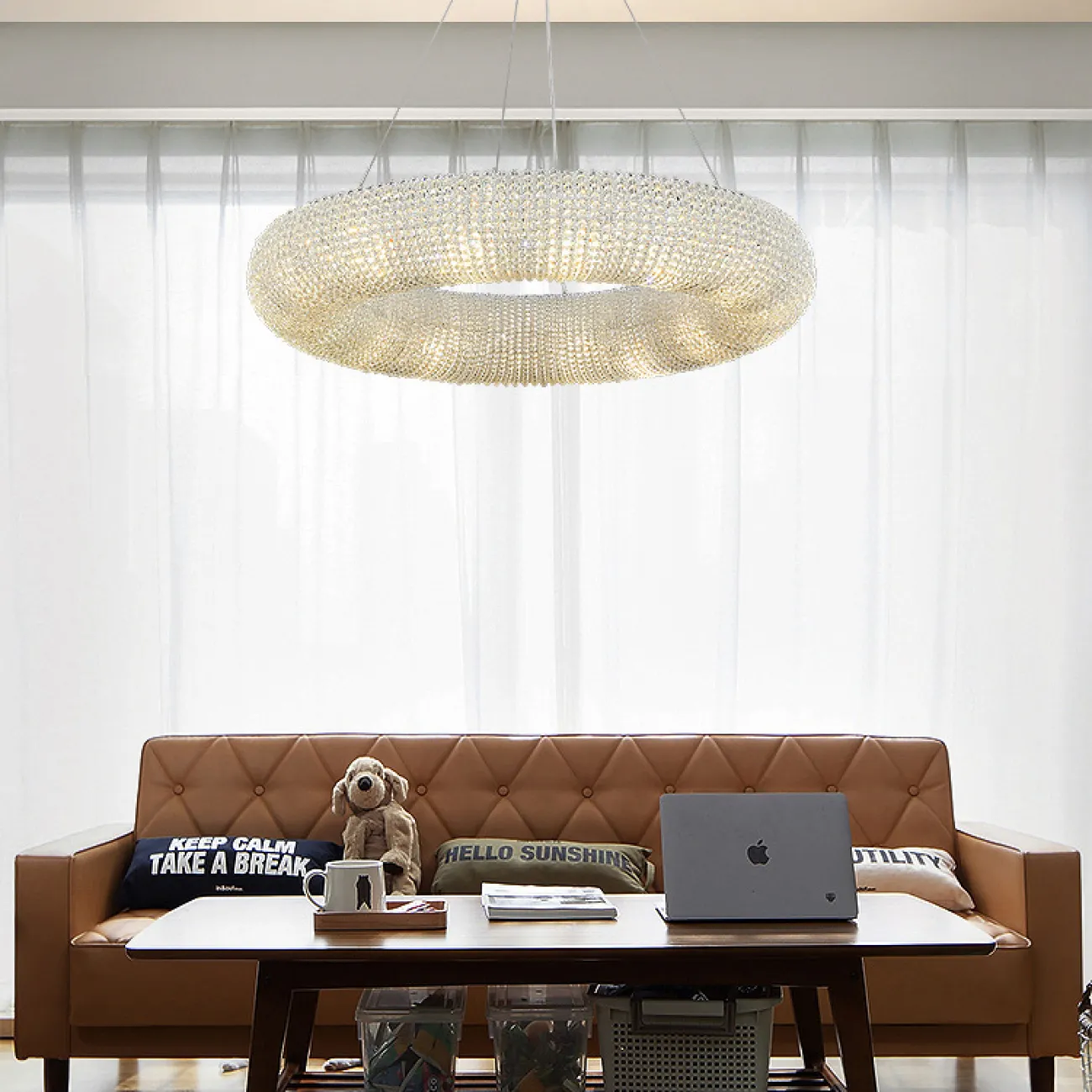 Подвесной светильник Crystal Halo D50 Gold от ImperiumLoft